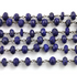 Lapis Wire Wrapped Faceted Rosary Chain in Antique Rhodium, 7-8 mm, (RS-LAP-173)